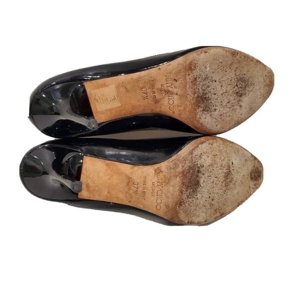 Jimmy Choo Black Patent Leather Pumps Heels - Picture 4 of 7